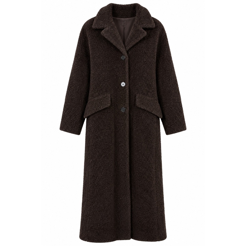 Searle Blatt Studio Mohair Blend Long Coat Vintage Brown Made in USA Women 6